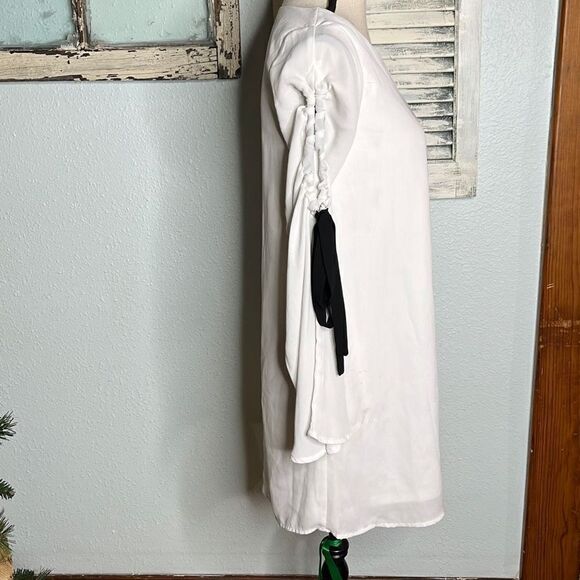 Lulus White Mini Adjustable Long Sleeve Women's Shift Dress Size Extra Small - Picture 9 of 11